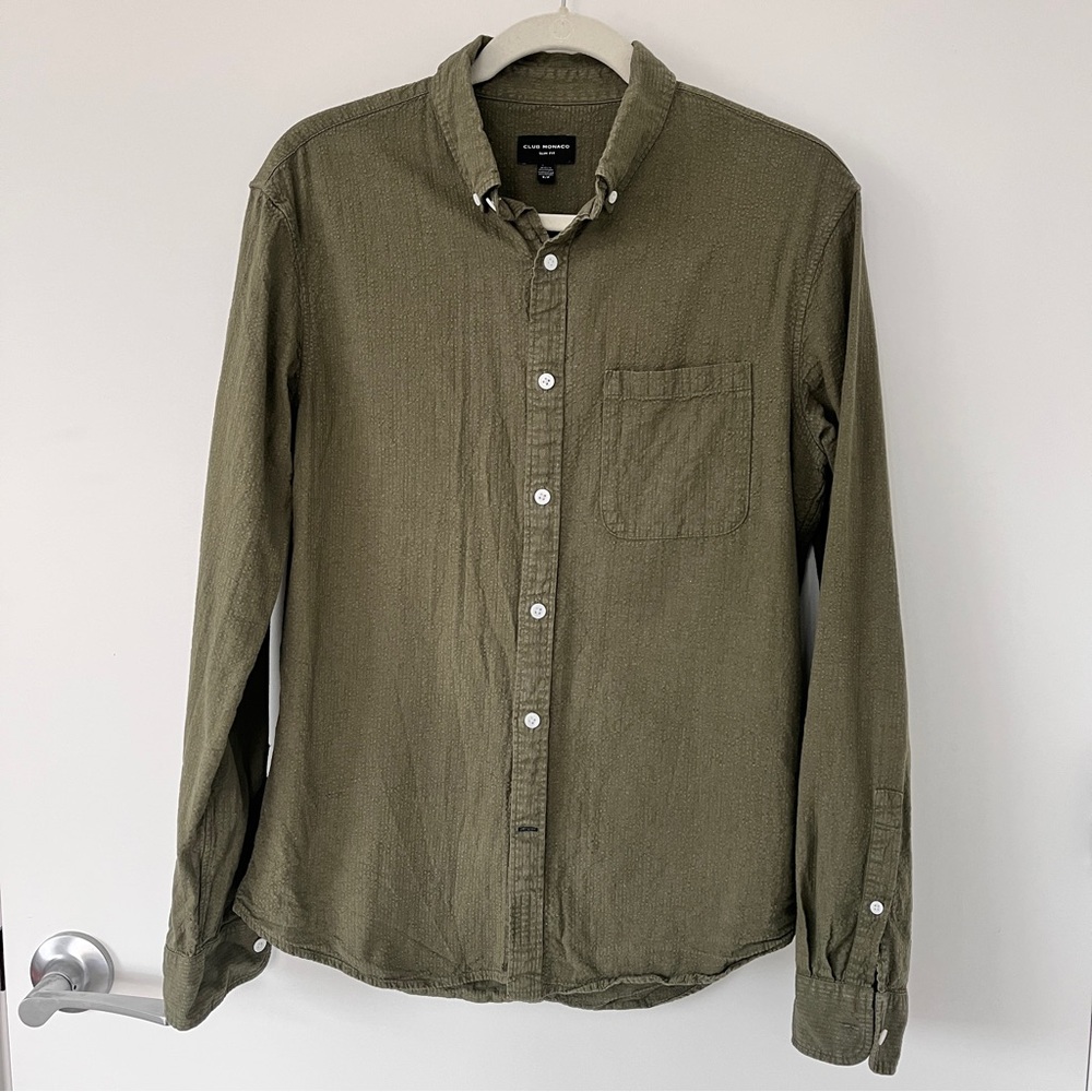 Club Monaco Men’s Linen Cotten Buttoned Down